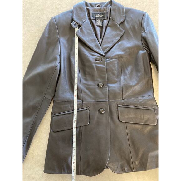 Women's Misses Croft and Barrow Brown Lambskin Leather Jacket Coat Small NWT - Picture 8 of 12